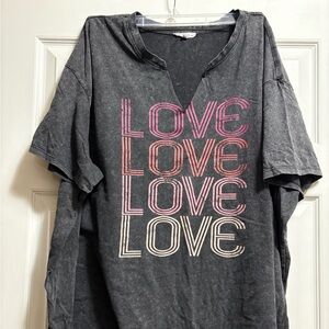 Maurices short sleeve LOVE cotton blend shirt top size 3x